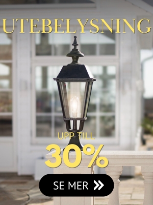Klassisk och modern utebelysning för mysiga kvällar ute nu till 30% rabatt Klassisk och modern utebelysning för mysiga kvällar ute nu till 30% rabatt