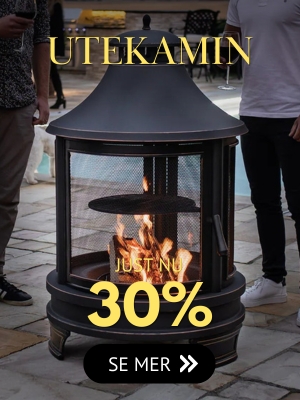 Utekamin till trädgårdsmiljö nu till 30% Utekamin för en mysig trädgårdsmiljö nu till 30%