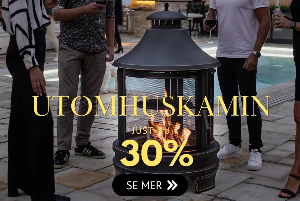 Utekamin till trädgårdsmiljö nu till 30% Utekamin för en mysig trädgårdsmiljö nu till 30%
