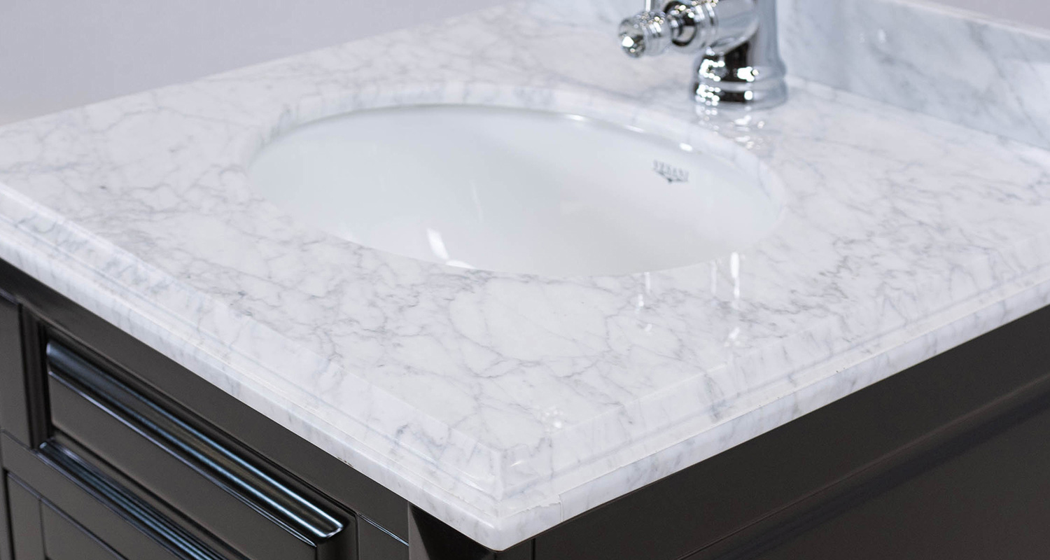 60cm tvättställ med äkta vit Carrara marmor - Nashville