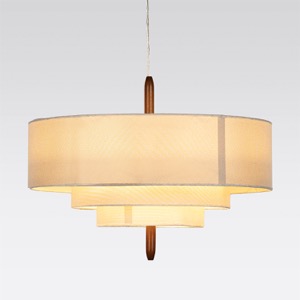 Taklampa med tygsk&auml;rm i beige, inspirerad av Japandistilen