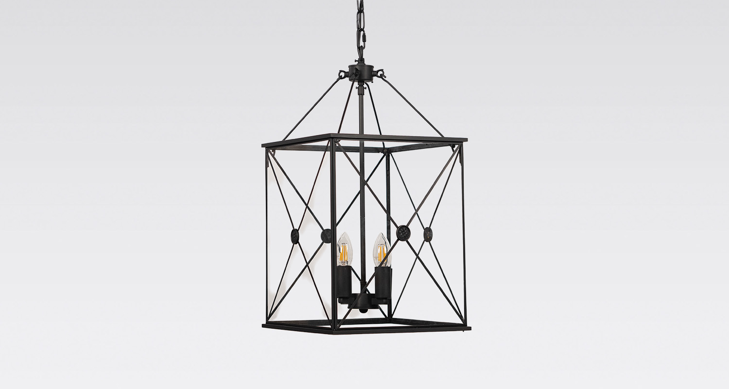 Kristallplafond med retoinspirerad design i klarglas med krom stomme