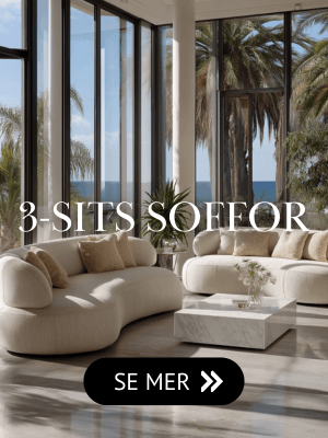Svängd modern 3-sits soffa Malibu i beige chenille klädsel Svängd modern 3-sits soffa Malibu i beige chenille klädsel