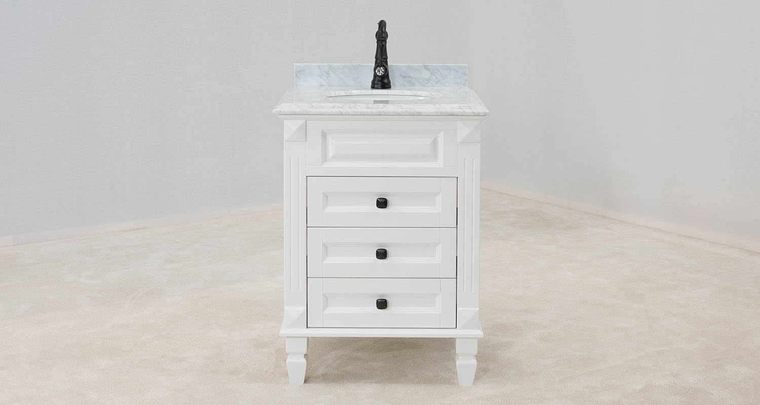 vit 60cm tvättställ med vit marmor - Nashville